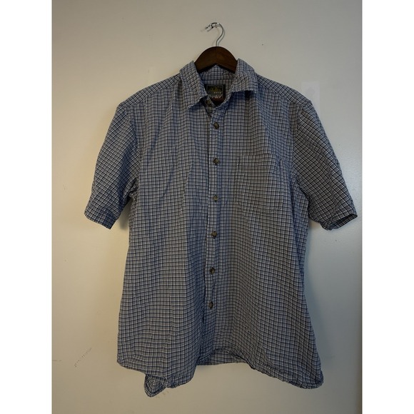 Eddie Bauer Other - Eddie Bauer Sport Shop Shirt Men's Large Blue Check Short Sleeve Cotton Hiking